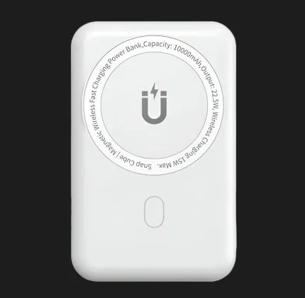Портативний акумулятор Power Bank Wiwu Snap Cube 10000mAh MagSafe Wireless + Stand (White)