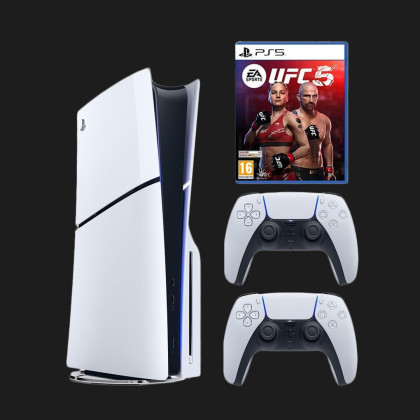 Ігрова приставка Sony PlayStation 5 Slim (BluRay) + UFC 5 + Dualsense White в Черкасах