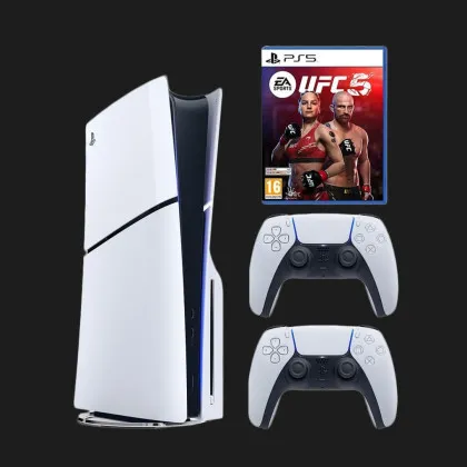 Ігрова приставка Sony PlayStation 5 Slim (BluRay) + UFC 5 + Dualsense White в Хусті