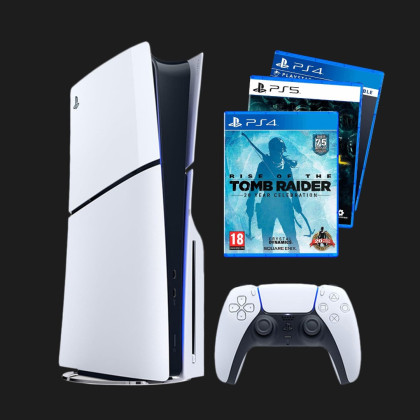 Ігрова приставка Sony PlayStation 5 Slim (BluRay) + Returnal + Hitman 3 + Rise of the Tomb Raider в Дрогобичі