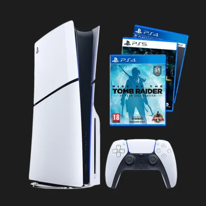Ігрова приставка Sony PlayStation 5 Slim (BluRay) + Returnal + Hitman 3 + Rise of the Tomb Raider в Полтаві