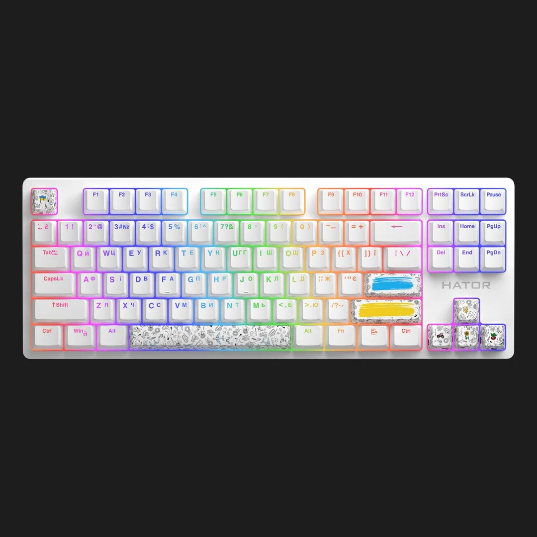 Клавіатура ігрова HATOR Rockfall 2 Mecha TKL Authentic Edition (White) (HTK-531) (UA)