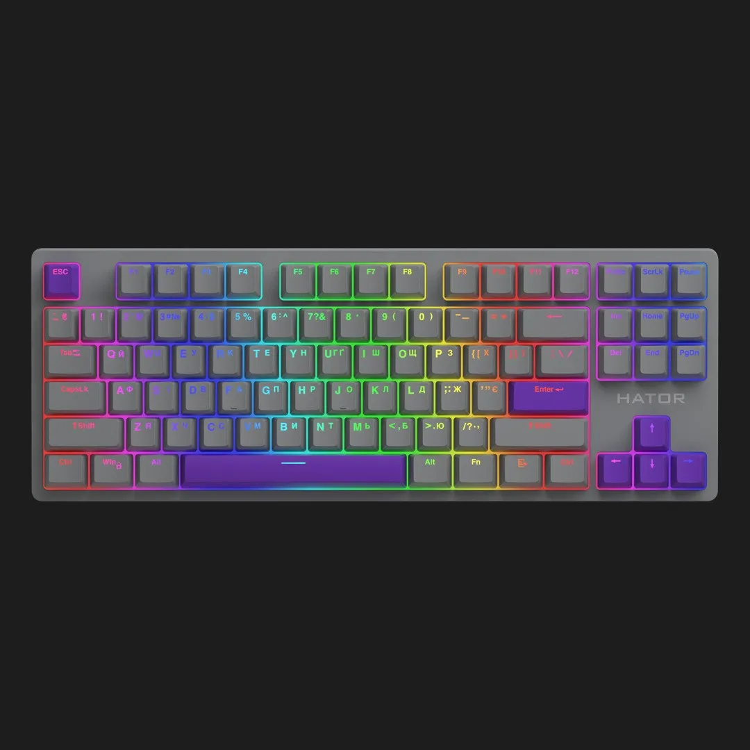 Клавиатура игровая HATOR Rockfall 2 Mecha TKL Autograph Edition (Titanium) (HTK-526) (UA)