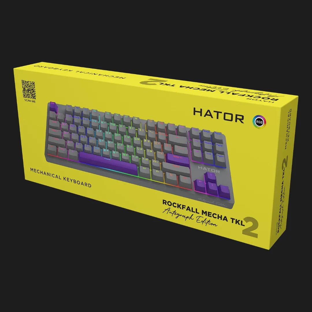 Клавиатура игровая HATOR Rockfall 2 Mecha TKL Autograph Edition (Titanium) (HTK-526) (UA)