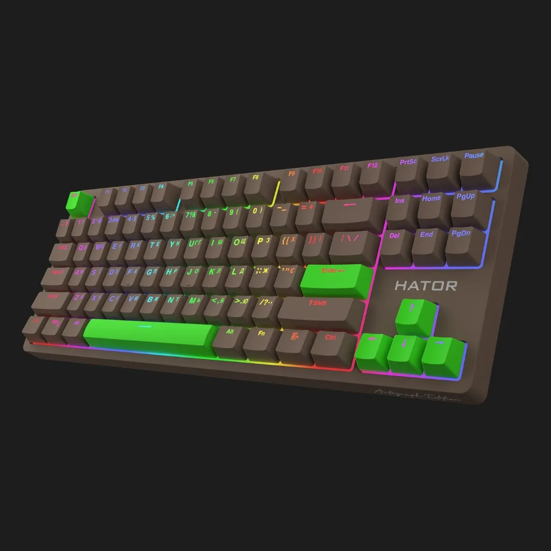 Клавіатура ігрова HATOR Rockfall 2 Mecha TKL Autograph Edition (Choco) (HTK-527) (UA)