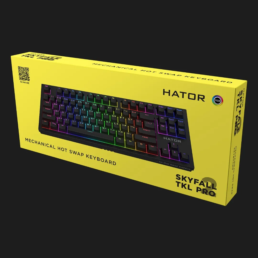 Клавиатура игровая HATOR Skyfall 2 TKL PRO orange (Black) (HTK-750) (UA)