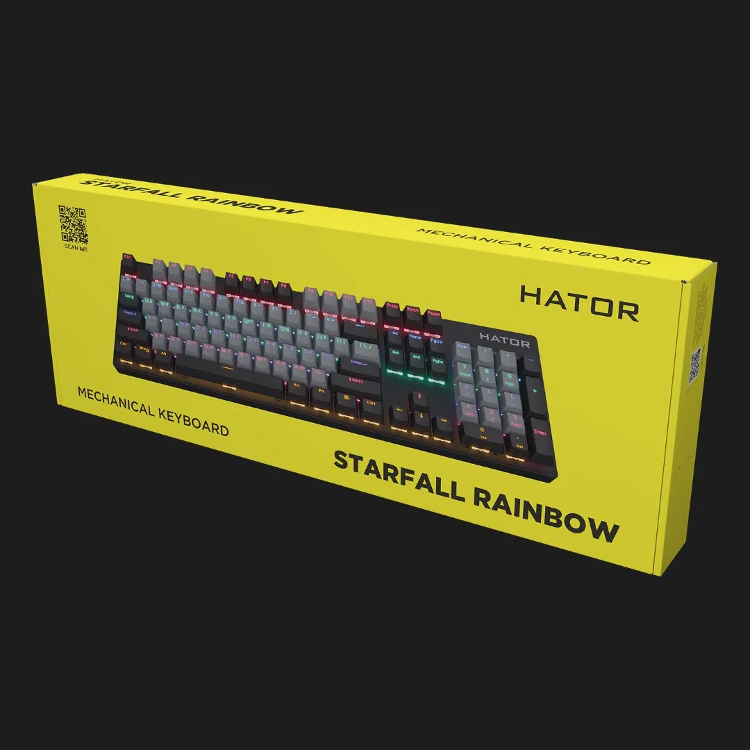 Клавіатура ігрова HATOR Starfall Rainbow Origin Red (Black) (HTK-608-BGB) (UA)