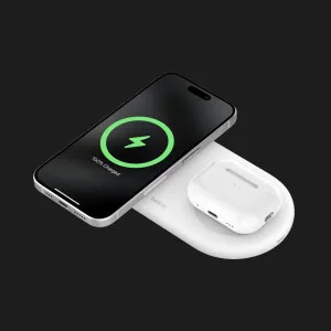 Беспроводная зарядка Belkin 2в1 15 Вт Pad Qi2 (White) в Хмельницком
