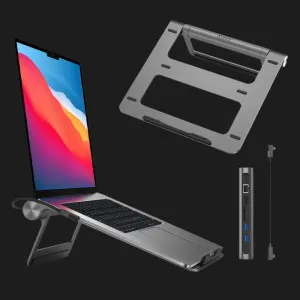 Підставка WiWU 8 in1 laptop Stand & Hub A821CH (Gray) у Львові