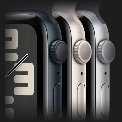 Apple Watch SE 2 44mm Midnight Aluminum Case with Midnight Sport Band (S/M) (MRE73) 2023