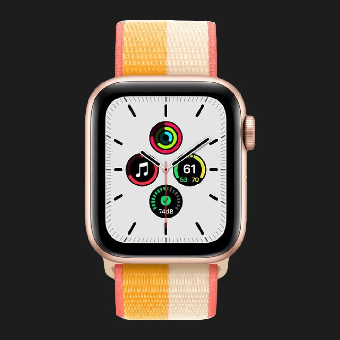 Apple Watch SE GPS + LTE 40mm Gold Aluminum Case Maize with White Sport  Loop (MKQP3) — купити в Ябко від 10 399 грн ⚡️Ціни, відгуки, характеристики