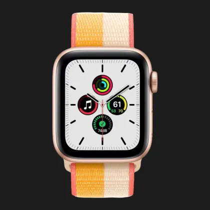 Apple Watch SE GPS + LTE 40mm Gold Aluminum Case Maize with White Sport Loop (MKQP3) в Харькове