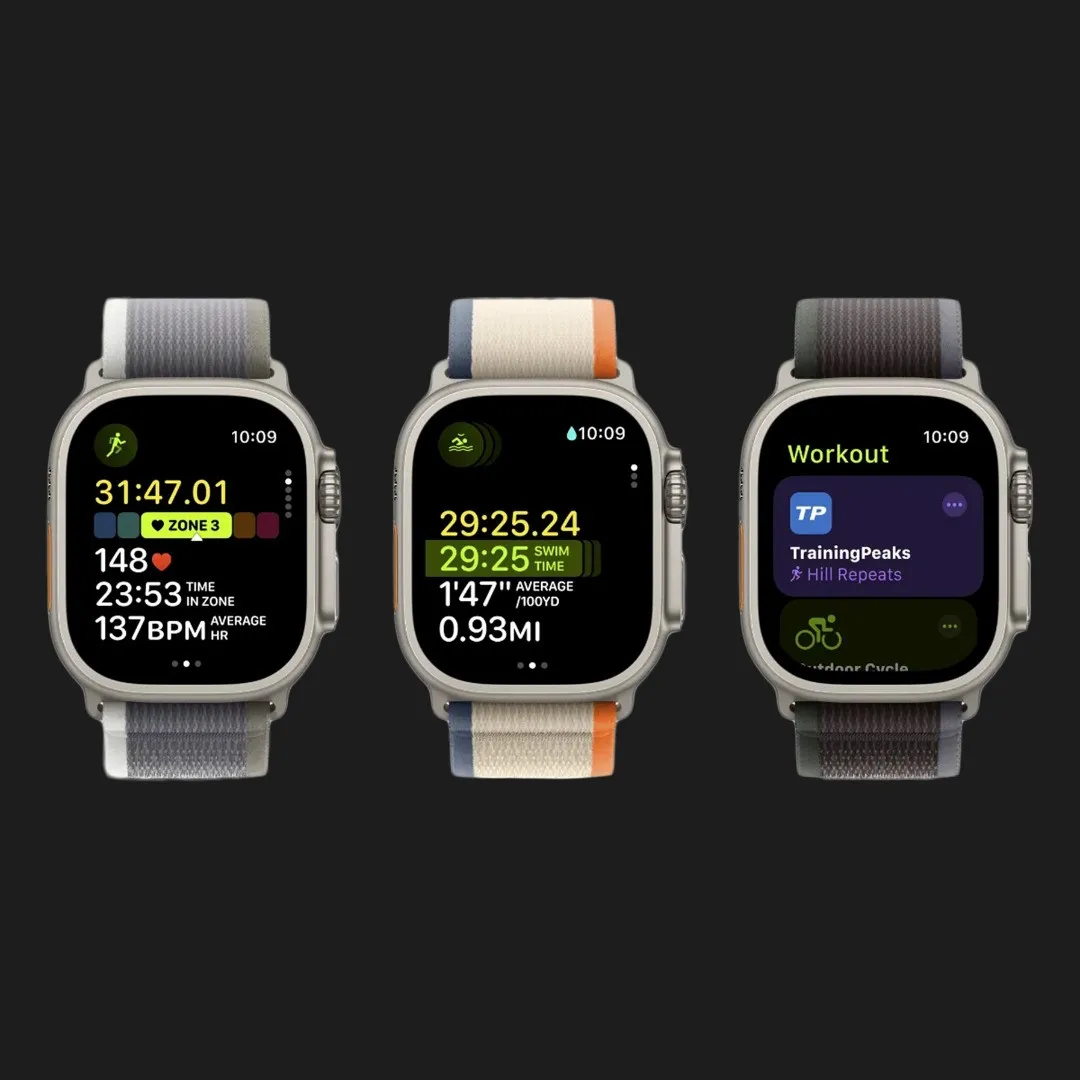 Apple Watch Ultra 2 49mm GPS + LTE Titanium Case with Green/Gray Trail Loop M/L (MRF43)