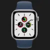 Apple Watch SE GPS + LTE 44mm Silver Aluminum Case with Abyss Blue Sport Band (MKRY3)
