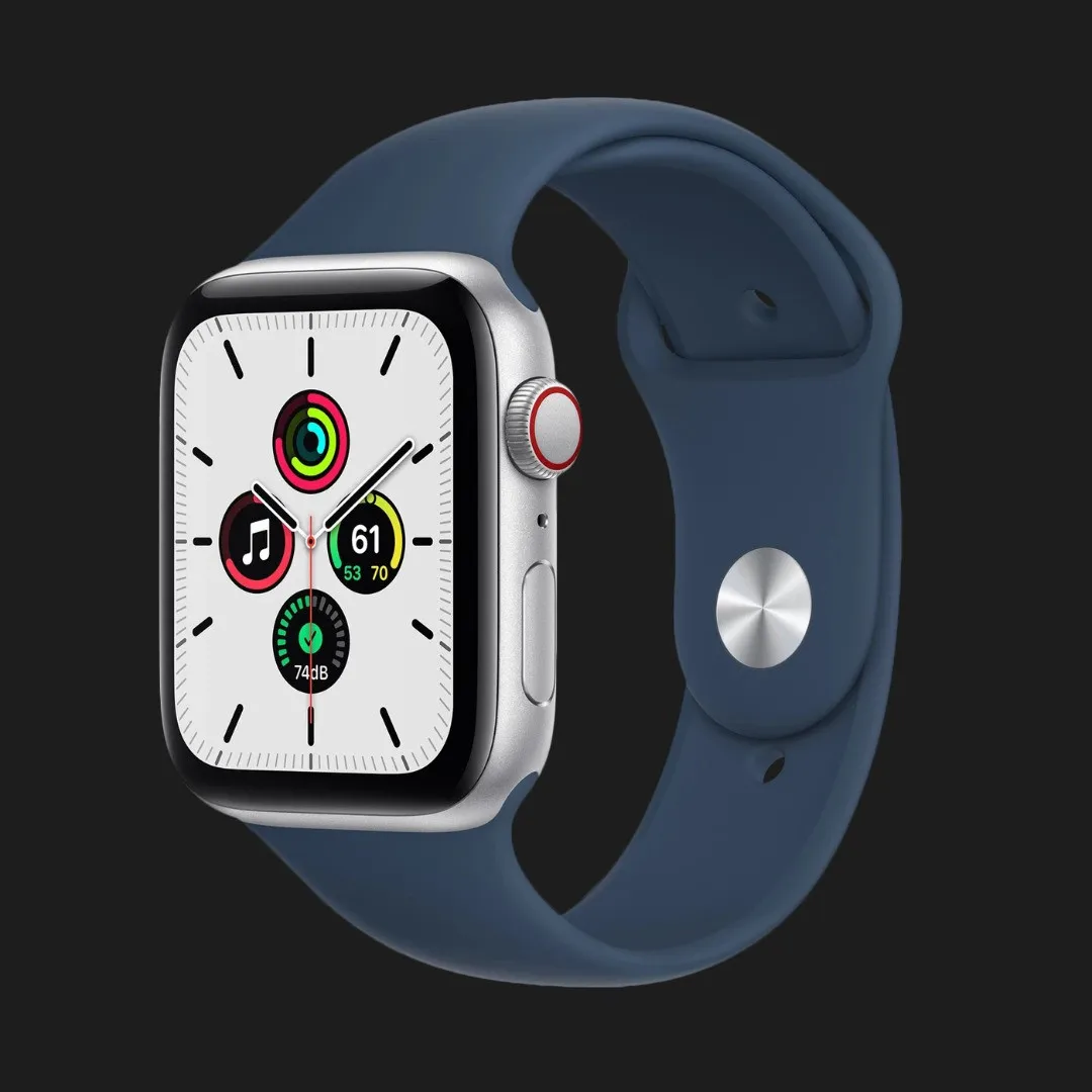 Apple Watch SE GPS LTE 44mm Silver Aluminum Case with Abyss Blue Sport Band MKRY3 10 999