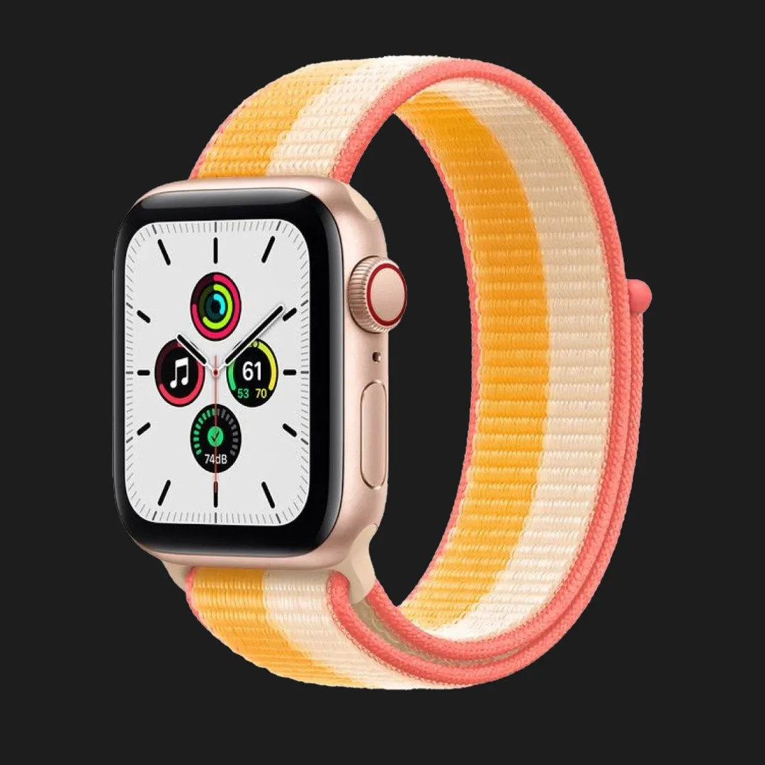 Apple Watch SE GPS + LTE 40mm Gold Aluminum Case Maize with White Sport  Loop (MKQP3) — купити в Ябко від 10 399 грн ⚡️Ціни, відгуки, характеристики