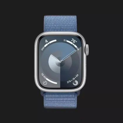 б/у Apple Watch Series 9 GPS 41mm Silver Aluminum Case with Winter Blue Sport Loop (MR923) в Каменском