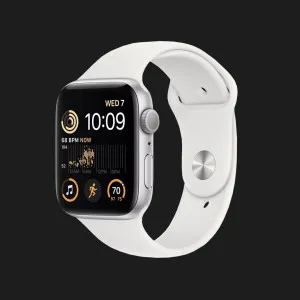 б/у Apple Watch SE 2 44mm Silver Aluminum Case with White Sport Band (MNK23) (Хороший стан)
