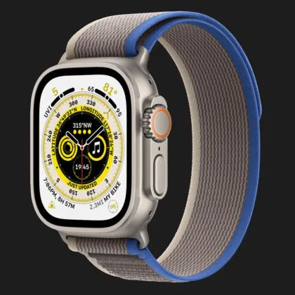 Apple Watch Ultra 49mm GPS + LTE Titanium Case with Blue/Gray Trail Loop M/L (MQF33/MQEJ3/MQFV3)