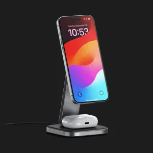 Беспроводная зарядка Satechi 2-in-1 Foldable Qi2 (Space Gray) в Луцке