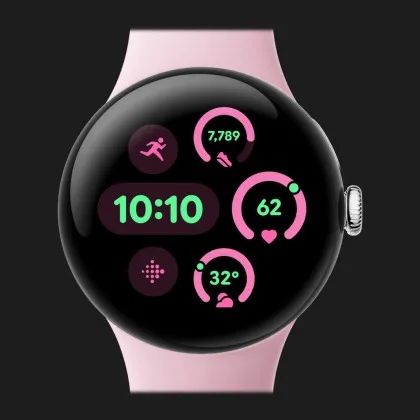 Cмарт-годинник Google Pixel Watch 3 41mm Wi-Fi Polished Silver Aluminum Case/Rose Quartz Active Band в Черкасах