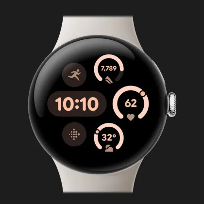 Cмарт-годинник Google Pixel Watch 3 45mm Wi-Fi Polished Silver Aluminum Case/Porcelain Active Band в Черкасах