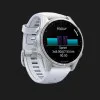 Garmin Fenix 8 43mm AMOLED Silver with Whitestone Silicone Band