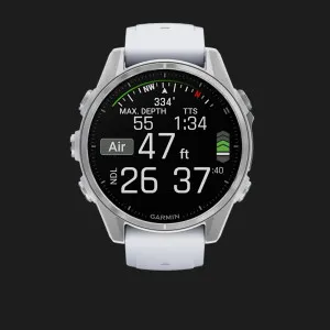 Garmin Fenix 8 43mm AMOLED Silver with Whitestone Silicone Band (Ultra)