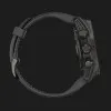 Garmin Fenix 8 43mm AMOLED Sapphire Carbon Gray DLC Titanium with Black/Pebble Gray Silicone Band