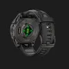 Garmin Fenix 8 43mm AMOLED Sapphire Carbon Gray DLC Titanium with Black/Pebble Gray Silicone Band