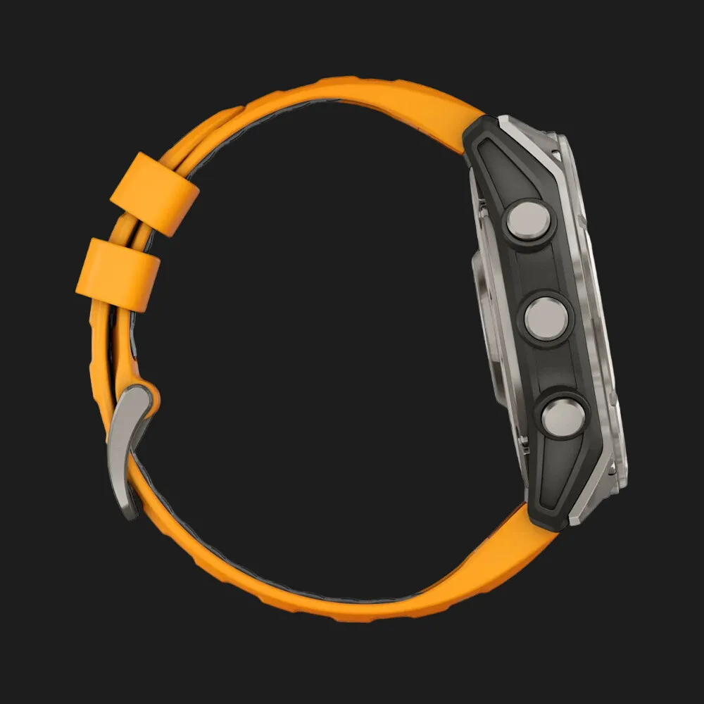 Garmin Fenix 8 51mm AMOLED Sapphire Titanium with Spark Orange/Graphite Silicone Band (010-02905-10/11)