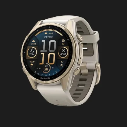 Garmin Fenix 8 43mm AMOLED Sapphire Soft Gold with Fog Gray/Dark Sandstone Silicone Band в Вараше