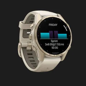 Garmin Fenix 8 43mm AMOLED Sapphire Soft Gold with Fog Gray/Dark Sandstone Silicone Band
