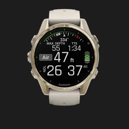 Garmin Fenix 8 43mm AMOLED Sapphire Soft Gold with Fog Gray/Dark Sandstone Silicone Band во Львове