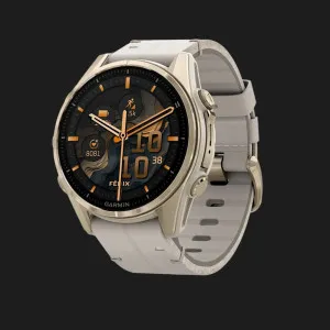 Garmin Fenix 8 43mm AMOLED Sapphire Soft Gold with Limestone Leather Band (Ultra)