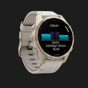 Garmin Fenix 8 43mm AMOLED Sapphire Soft Gold with Limestone Leather Band (Ultra)