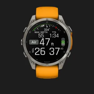 Garmin Fenix 8 47mm AMOLED Sapphire Titanium with Spark Orange/Graphite Silicone Band