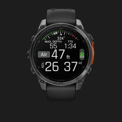 Garmin Fenix 8 47mm AMOLED Slate Gray with Black Silicone Band в Новом Роздоле