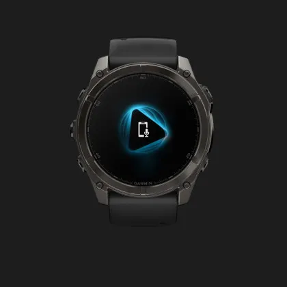 Garmin Fenix 8 51mm AMOLED Sapphire Carbon Gray DLC Titanium with Black/Pebble Gray Silicone Band (010-02905-20/21) в Херсоне