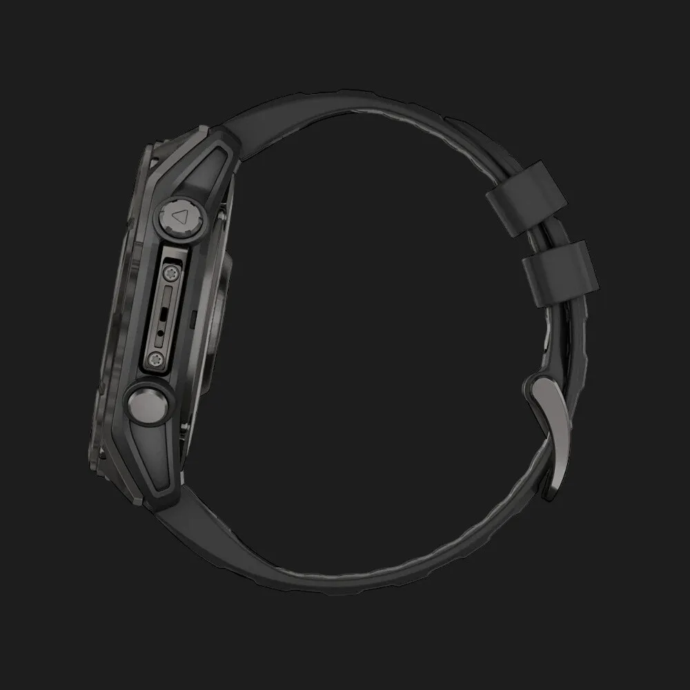 Garmin Fenix 8 51mm AMOLED Sapphire Carbon Gray DLC Titanium with Black/Pebble Gray Silicone Band (010-02905-20/21)