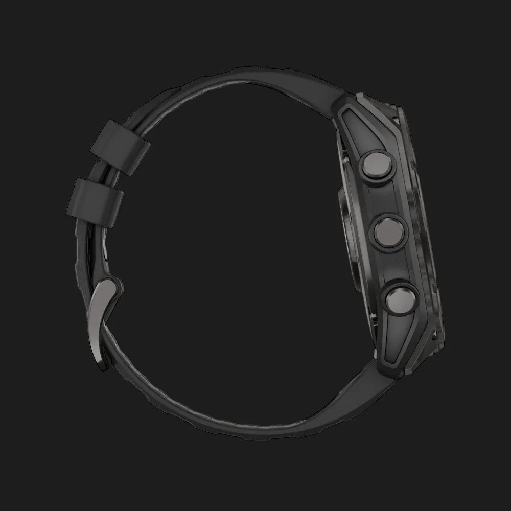 Garmin Fenix 8 51mm AMOLED Sapphire Carbon Gray DLC Titanium with Black/Pebble Gray Silicone Band (010-02905-20/21)