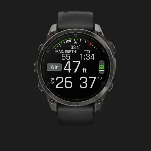 б/у Garmin Fenix 8 47mm AMOLED Sapphire Carbon Gray DLC Titanium with Black Band (010-02904-20/21)