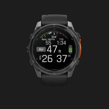 Garmin Fenix 8 51mm AMOLED Slate Gray with Black Silicone Band (010-02905-00) в Херсоне