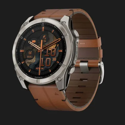 Garmin Fenix 8 51mm AMOLED Sapphire Carbon Grey DLC with Chestnut Leather Band (010-02905-40) в Херсоне