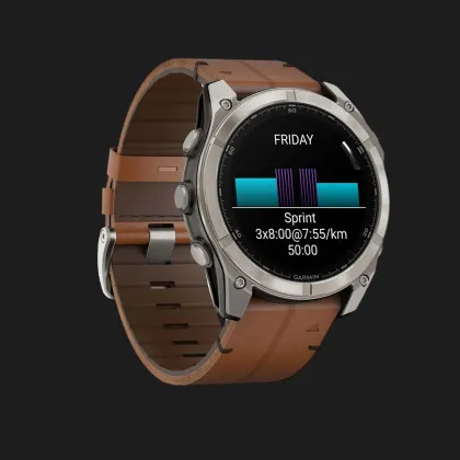 Garmin Fenix 8 51mm AMOLED Sapphire Carbon Grey DLC with Chestnut Leather Band (010-02905-40) у Запоріжжі