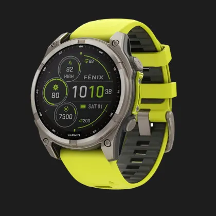 Garmin Fenix 8 47mm Solar Sapphire Titanium with Amp Yellow/Graphite Silicone Band во Львове