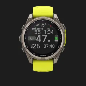 Garmin Fenix 8 51mm Solar Sapphire Titanium with Amp Yellow/Graphite Silicone Band