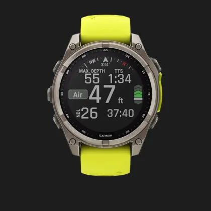 Garmin Fenix 8 47mm Solar Sapphire Titanium with Amp Yellow/Graphite Silicone Band у Львові