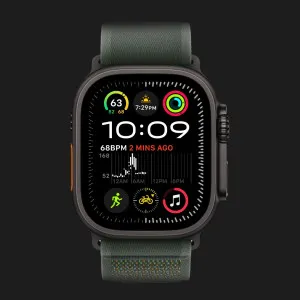 Apple Watch Ultra 2 49mm GPS + LTE Black Titanium Case with Green Trail Loop M/L (MYTJ3, MYQ43)