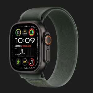 Apple Watch Ultra 2 49mm GPS + LTE Black Titanium Case with Green Trail Loop M/L (MYTJ3, MYQ43)